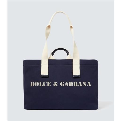 Dolce&Gabbana borsa in canvas con pelle