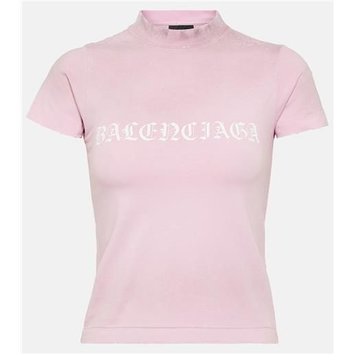 Balenciaga t-shirt cropped in jersey di cotone