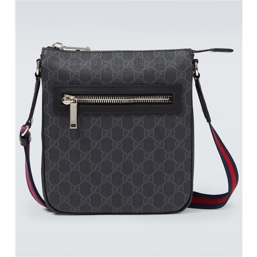 Gucci borsa a tracolla in canvas gg con pelle