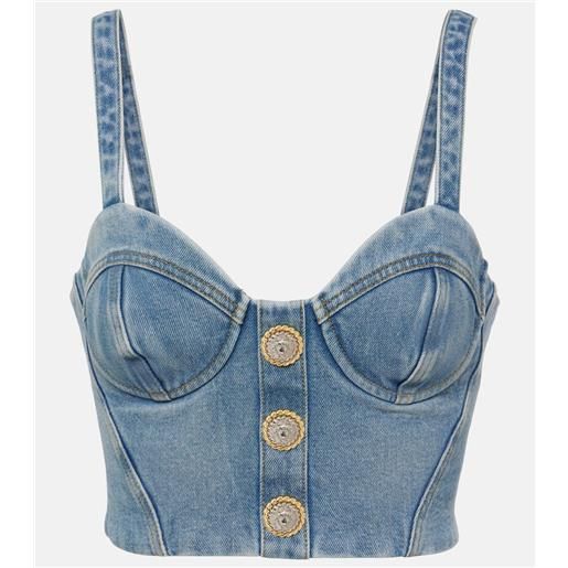 Balmain bustier di jeans