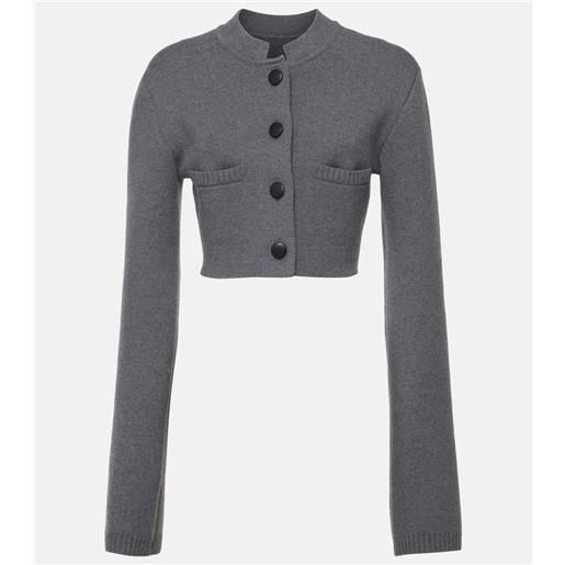 Khaite giacca cropped ello in misto lana