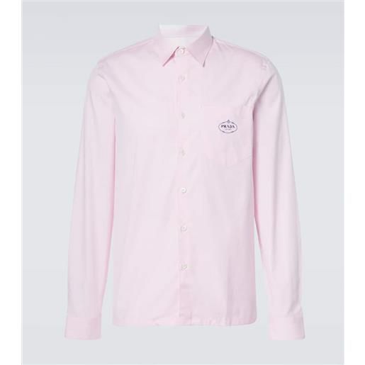 Prada camicia oxford in cotone con logo