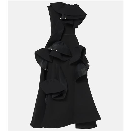 Maticevski abito bustier fateful con volant