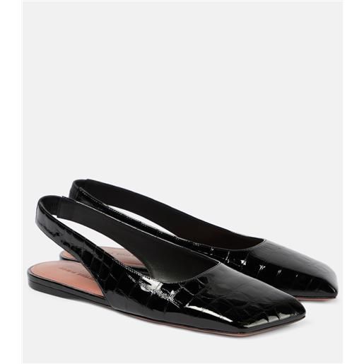 Amina Muaddi ballerine slingback ane in vernice