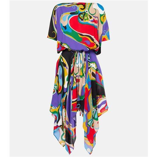 Pucci abito corto asimmetrico orchidee