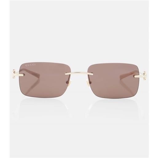 Gucci occhiali da sole rettangolari horsebit