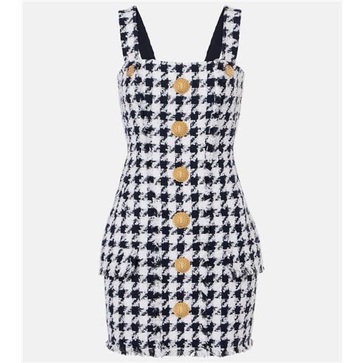 Balmain abito corto in tweed pied-de-poule