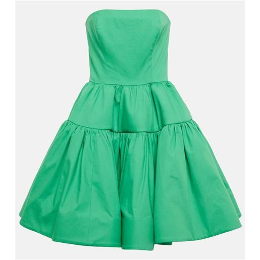 Oscar de la Renta miniabito in popeline di cotone con balze