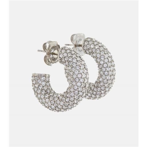 Amina Muaddi orecchini cameron mini in argento con cristalli