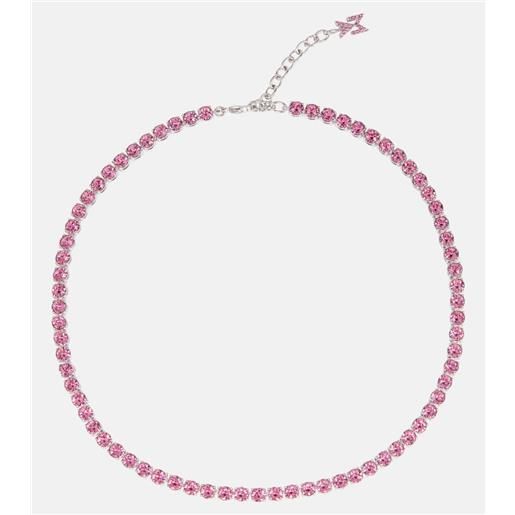 Amina Muaddi collana tennis con cristalli