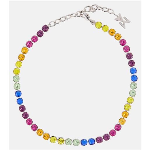 Amina Muaddi cavigliera tennis con cristalli