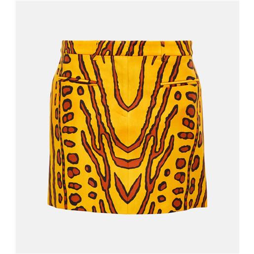 Altuzarra minigonna zola in misto lino con stampa