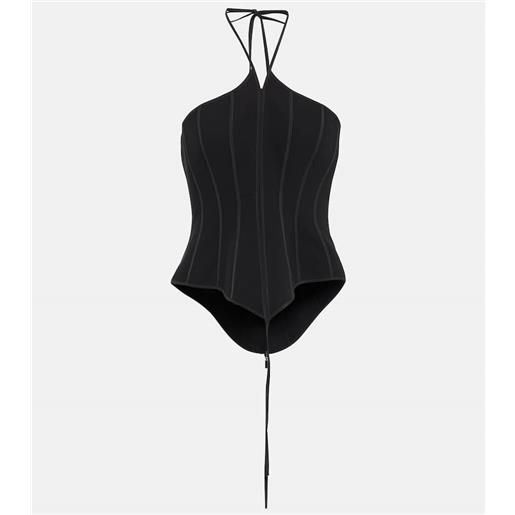 Maticevski bustier intuit con scollo all'americana