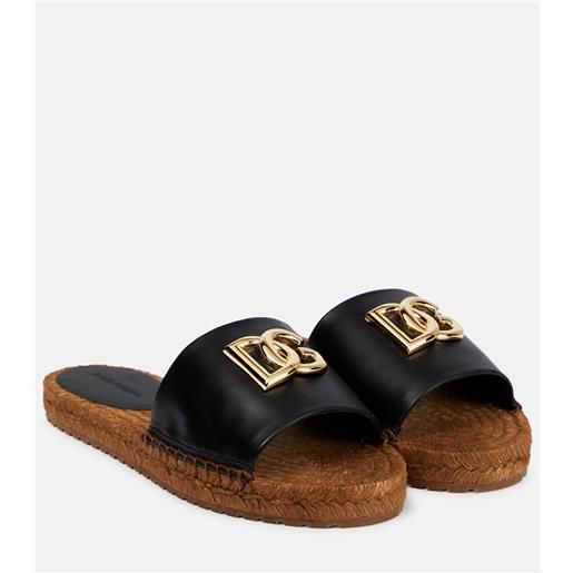 Dolce&Gabbana espadrillas in pelle con cristalli
