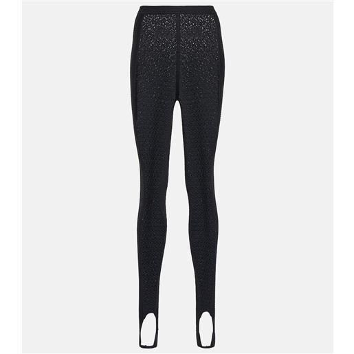 Khaite leggings con staffe e pizzo