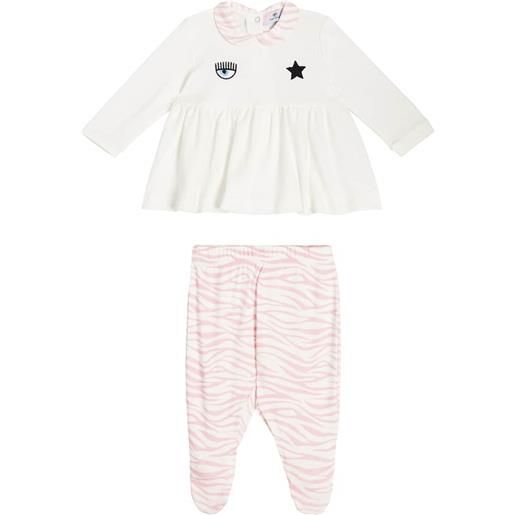 Monnalisa x chiara ferragni baby - top e pantaloni eyestar in cotone