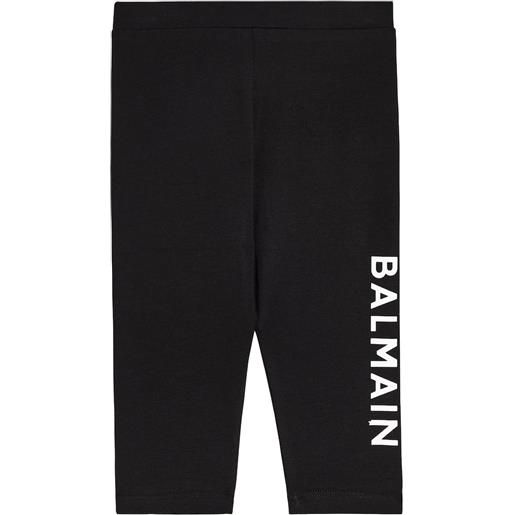 Balmain Kids baby - leggings in misto cotone con logo
