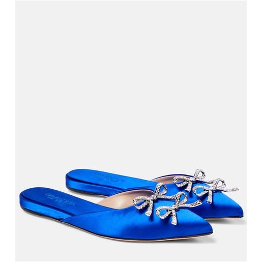 Giambattista Valli slippers in raso con cristalli