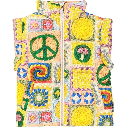 Molo gilet harsha trapuntato con stampa crochet