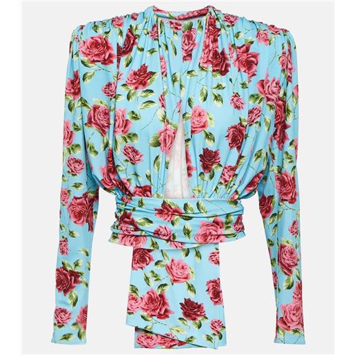 Magda Butrym top in misto seta con cut-out