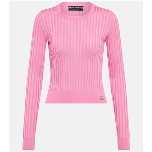 Dolce&Gabbana pullover cropped dg in maglia di seta