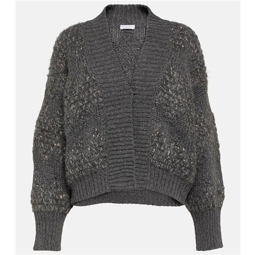 Brunello Cucinelli cardigan in lana, cashmere e seta