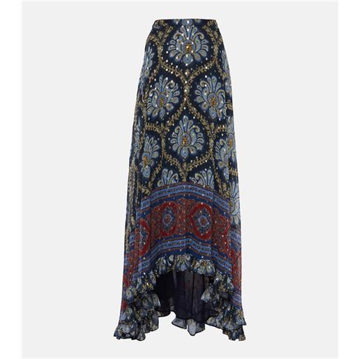 Etro gonna lunga in jacquard di seta