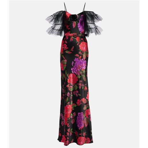 Rodarte abito lungo in seta con tulle