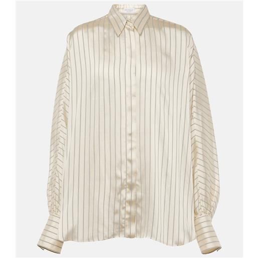 Brunello Cucinelli camicia in raso a righe