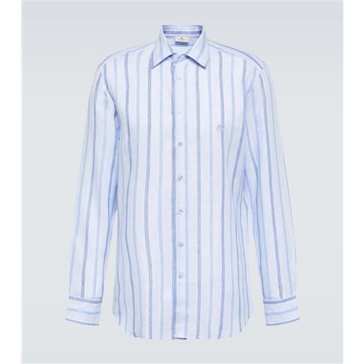 Etro camicia in lino a righe