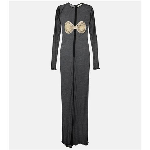 Magda Butrym abito lungo in jersey con crochet