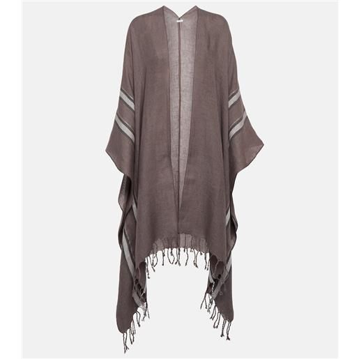 Brunello Cucinelli mantella in lino a righe