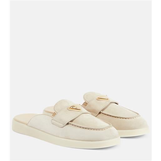Prada slippers in suede con logo