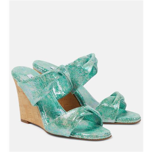 Aquazzura sandali twist in pelle con zeppa