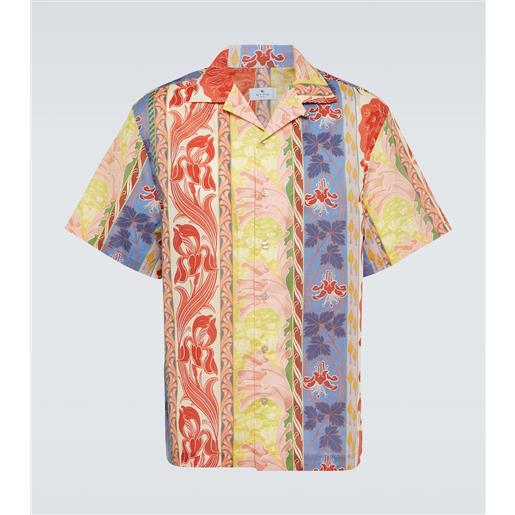 Etro camicia bowling in cotone con stampa