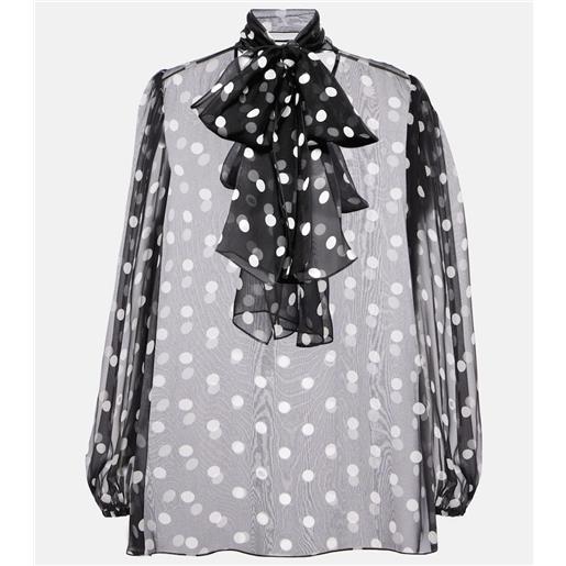 Dolce&Gabbana blusa in chiffon di seta a pois