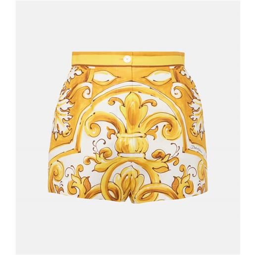 Dolce&Gabbana shorts majolica in cotone a vita alta