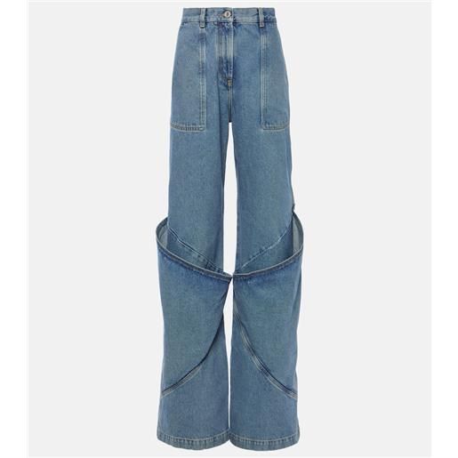 The Attico jeans a gamba larga e vita bassa