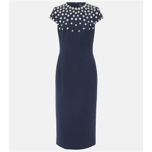 Oscar de la Renta abito midi in misto lana con decorazioni