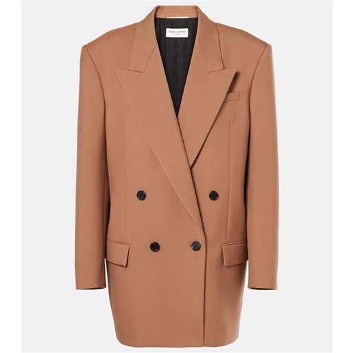 Saint Laurent blazer doppiopetto in gabardine di lana