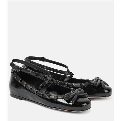 Valentino Garavani ballerine rockstud in vernice