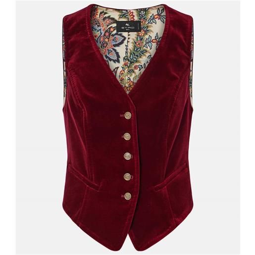 Etro gilet in velluto di cotone