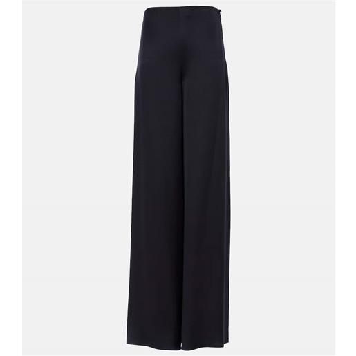 Loro Piana pantaloni a gambla larga dresden in raso