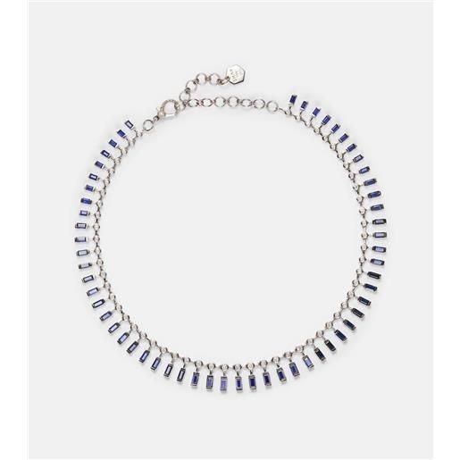 Shay Jewelry collana in oro bianco 18kt con zaffiri e diamanti