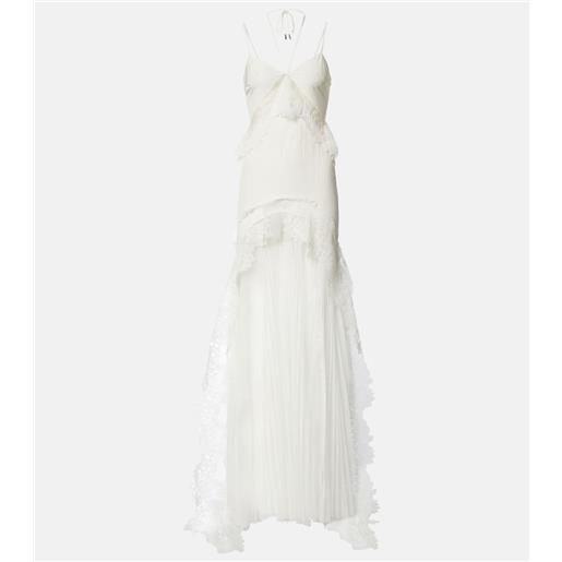 David Koma bridal - abito lungo in taffetã e tulle