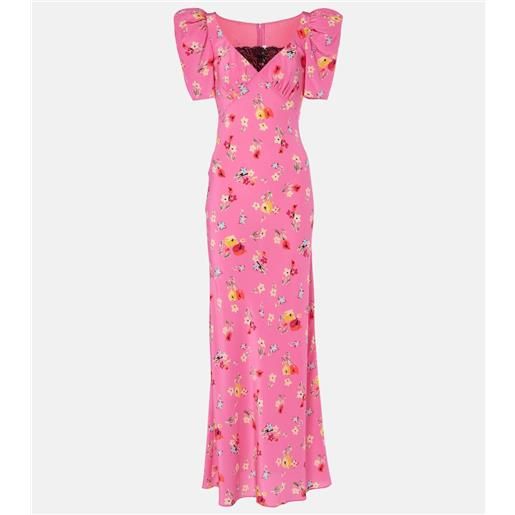 Rodarte abito lungo in seta con stampa