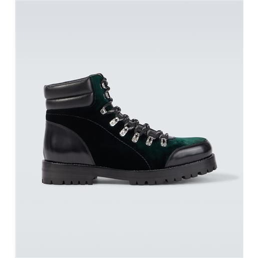 Manolo Blahnik anfibi janka in velluto con pelle