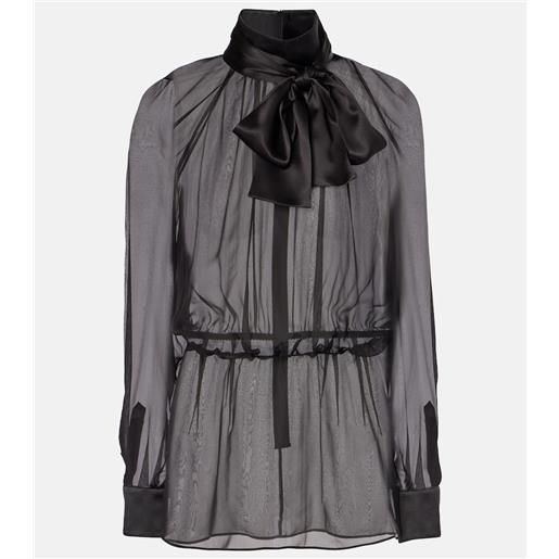Dolce&Gabbana blusa in chiffon di seta con fiocco