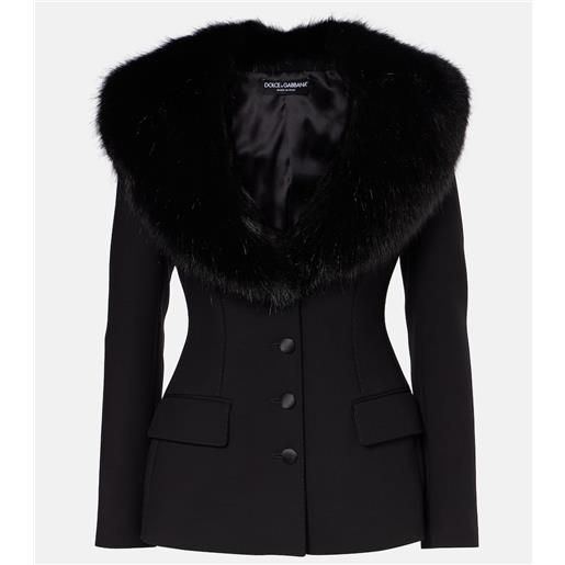 Dolce&Gabbana blazer con pelliccia sintetica