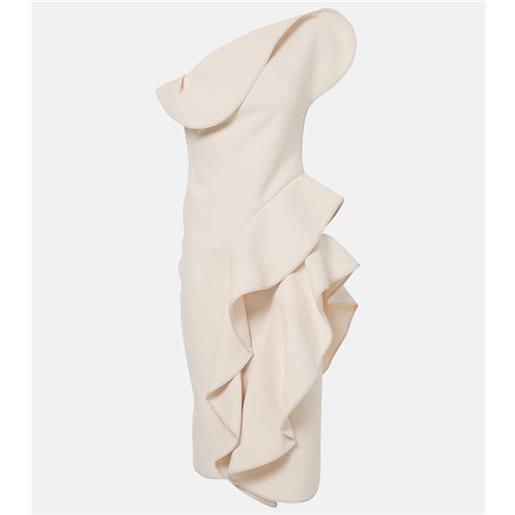 Maticevski abito midi monospalla con volant